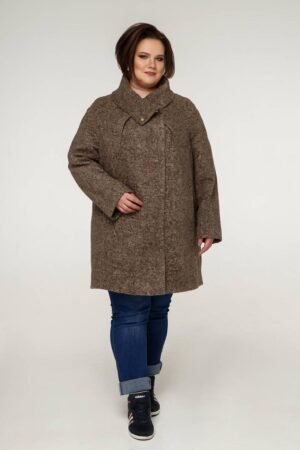Жіноче вовняне осіннє пальто для повних 66