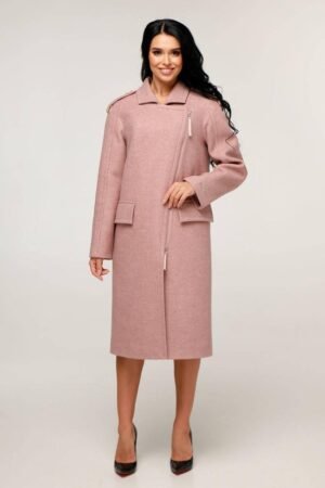 Демісезонне жіноче пальто прямого крою на змійці 46