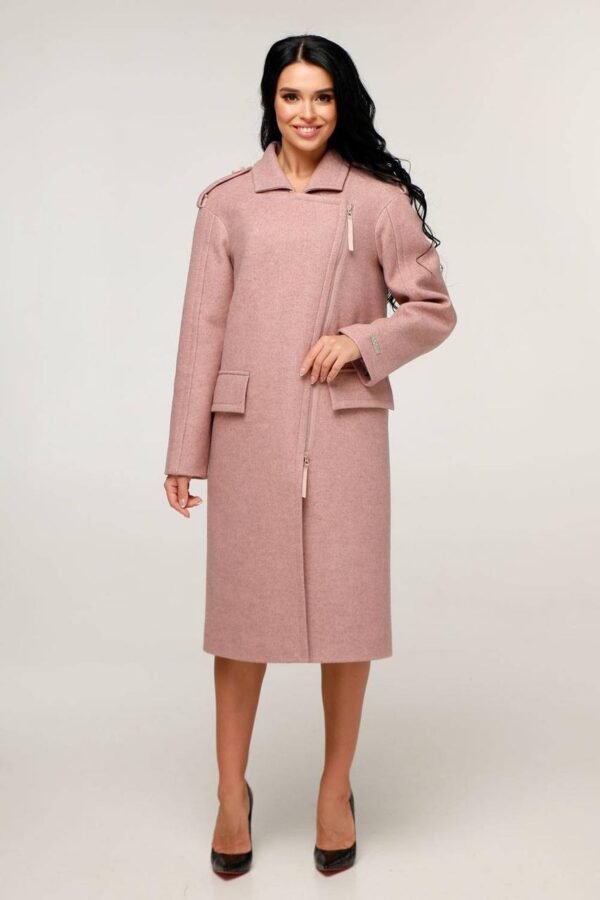 Демісезонне жіноче пальто прямого крою на змійці 48