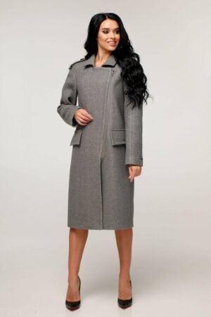 Пряме демісезонне пальто шерстяне