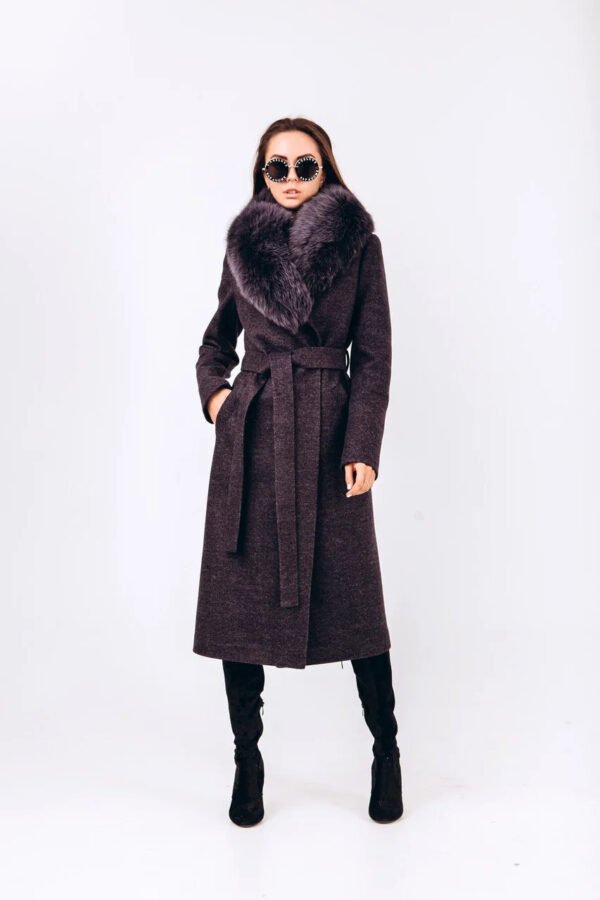 Зимове жіноче пальто з хутром песця 40,42,44,46,48,50,52 жіноче зимове пальто з вовни