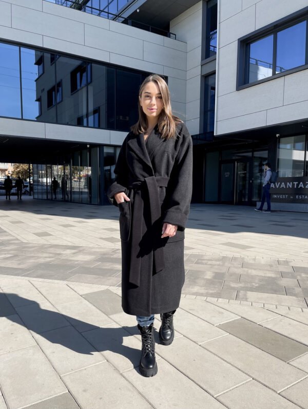 Чорне жіноче пальто 40, 42, 44, 46, 48, 50, 52 жіноче зимове пальто з італійського кашеміру