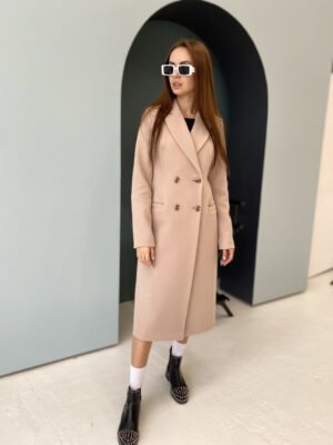Брендове жіноче класичне пальто з італійського кашеміру 42