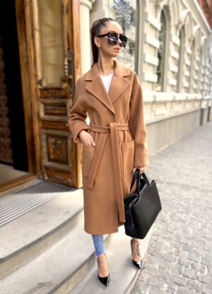 Демісезонне жіноче довге кашемірове пальто жіноче 50