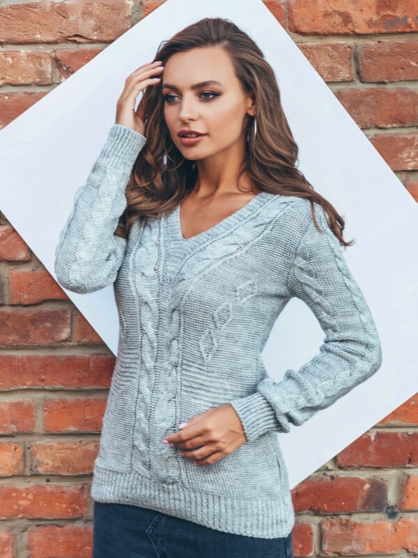 М'який светр напівприталеного силуету. (2 кольори) сірий