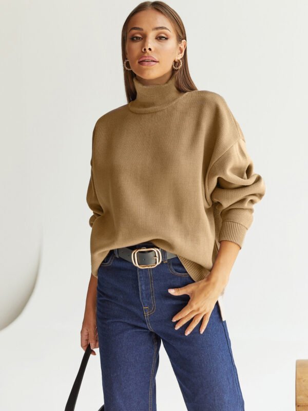 Мінімалістичний светр дрібного в'язання з подовженою спинкою. ( 4 расцветки) бежевий, 42/48