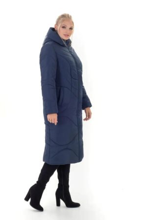 Зимовий жіночий теплий довгий пухвік великих розмірів