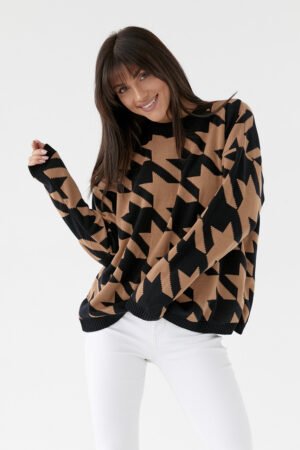 Теплий молодіжний жіночий светр оверсайз бежевий