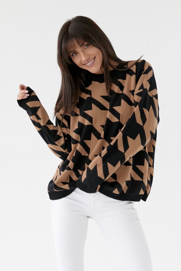 Теплий молодіжний жіночий светр оверсайз бежевий