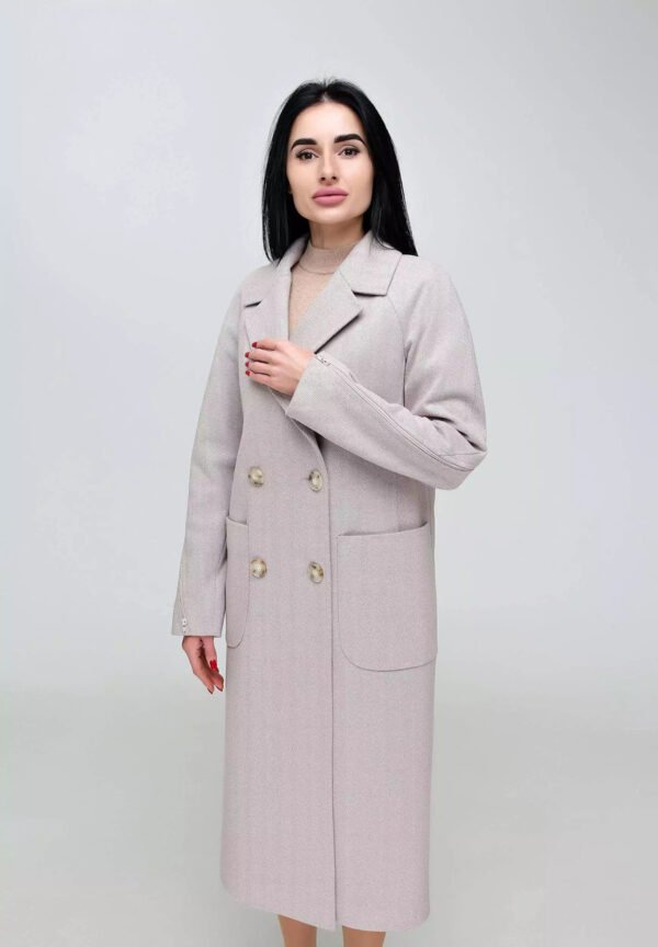 Актуальне жіноче вовняне демісезонне пальто 52