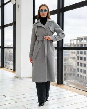 Жіноче кашемірове демісезонне пальто 54