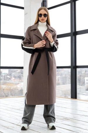 Жіноче довге брендове пальто з кашеміру