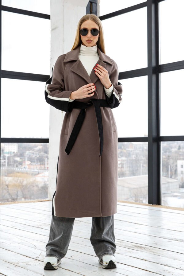Жіноче довге брендове пальто з кашеміру