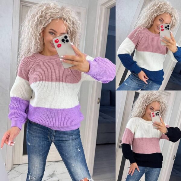 Жіночий модний светр триколірний. 42-48р