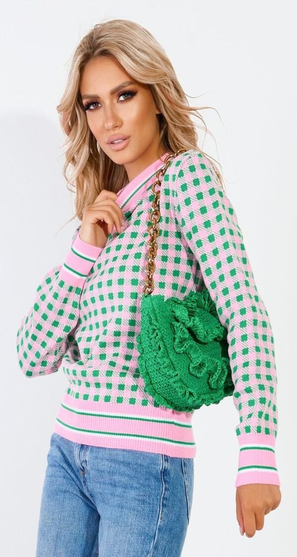 Гарний картатий светр (42-46)