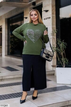 Жіночий ангоровий светр (4 забарвлення) хакі, 56-58