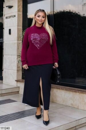 Жіночий ангоровий светр (4 забарвлення) Бордовий, 56-58