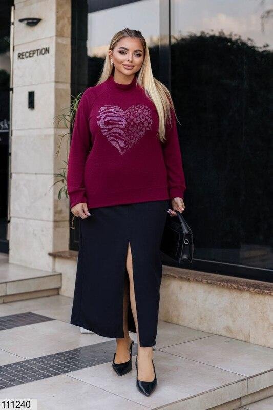 Жіночий ангоровий светр (4 забарвлення) Бордовий, 56-58