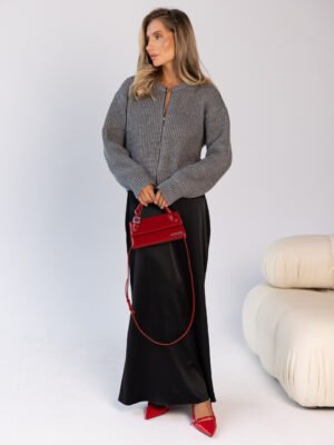 Кофта дрібної в'язки прямого крою. Сірий