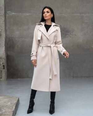 Шикарне актуальне якісне кашемірове пальто з патами молочного кольору
