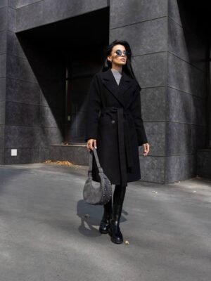 6272479040_w640_h640_demisezonnoe-chernoe-zhenskoe.jpg Жіноче чорне демісезонне розкішне кашемірове пальто з паском, р 40-50 42