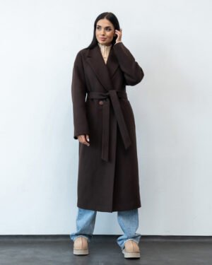 Демісезонне жіноче довге кашемірове пальто вільного силуету, оверсайз 42