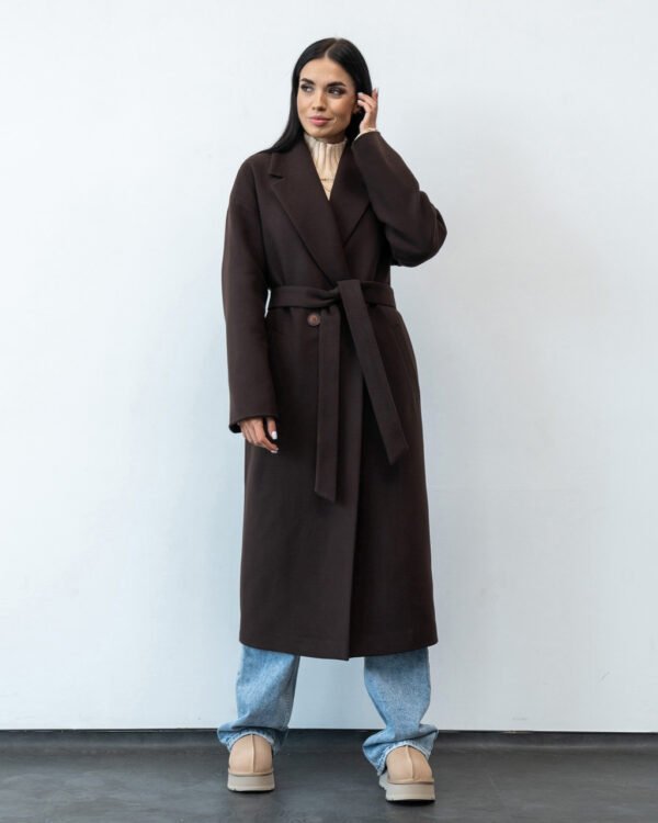 Утеплене розкішне жіноче довге кашемірове пальто вільного силуету, оверсайз, єврозима, осінь 42