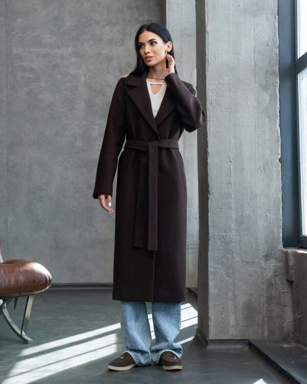 Брендове розкішне якісне довге зимове пальто з італійського кашеміру