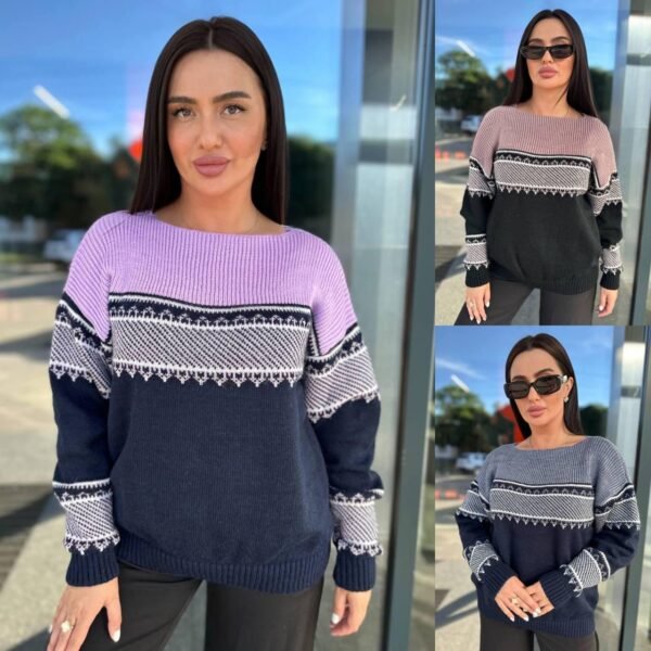 Жіночий модний светр триколірний 44-58р